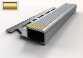 ALUMINUM ANTI-SLIP PROFILE FOR STEPS   H10x20 mm, Gold matt