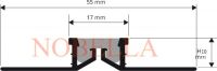 Structural glue expansion joints ALUMINIUM / RUBBER INSERT - 10x17 mm