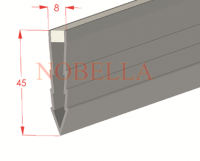 Cement expansion joints grey transparent 45x8 mm