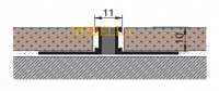 Structural glue expansion joints ALUMINIUM / RUBBER INSERT - 10x11 mm