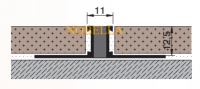 Structural glue expansion joints ALUMINIUM / RUBBER INSERT - 12x11 mm