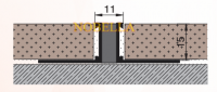 Structural glue expansion joints ALUMINIUM / RUBBER INSERT - 15x11 mm